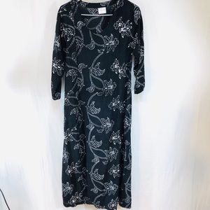 Caliente women’s Dress sz M  Rayon Long 3/4 Slv